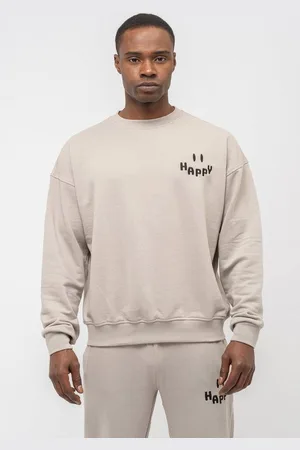 Tom Barron Freizeitanzug Mens Oversize Happy Print Sport Sweatshirt, mit sportivem Design - Verkäufer: heyconnect