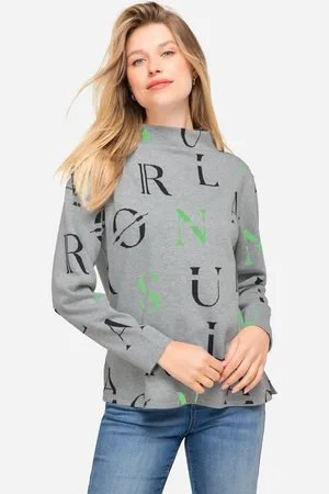 Laurasøn Sweatshirt Sweatshirt Buchstaben-Print Stehkragen Langarm - Verkäufer: Popken Fashion Group