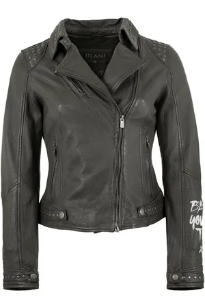 Jilani Lederjacke Daka - Damen Lederjacke Lammnappa Biker smoke dunkelgrau - Verkäufer: Lederjacken24