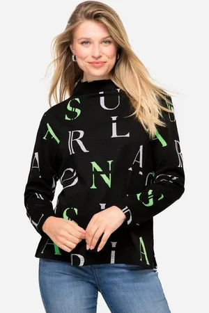 Laurasøn Sweatshirt Sweatshirt Buchstaben-Print Stehkragen Langarm - Verkäufer: Popken Fashion Group