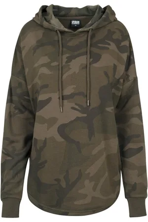 Urban classics Rundhalspullover Damen Ladies Oversized Camo Hoody (1-tlg)