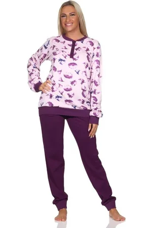 Normann Pyjama Damen Interlock Pyjama lang mit Bündchen - auch in Übergrößen - Verkäufer: Fairway
