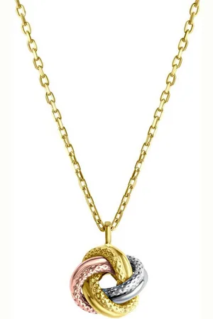 vivance collection Kette mit Anhänger 585/- Gelbgold tricolor strukturiert