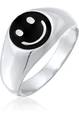 Kuzzoi Siegelring Herren Siegelring Smiling Emaille 925 Silber - Verkäufer: JULIE & GRACE GmbH
