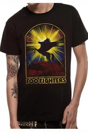 Coole-Fun-T-Shirts Print-Shirt Foo Fighters Flying Horse T-Shirt Schwarz S M L XL XXL FooFighters Bandshirt - Verkäufer: