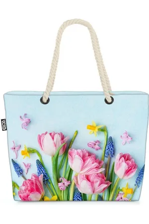 Void Strandtasche (1-tlg), Blumen Tulpen Muttertag Geschenk muttertag geschenk primmel wiese blu - Verkäufer: style3