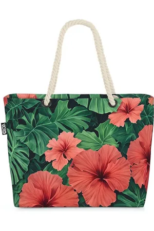 Void Strandtasche (1-tlg), Hibiskus Blätter Strauch dschungel reisen hotel urlaub hibiskus garte - Verkäufer: style3