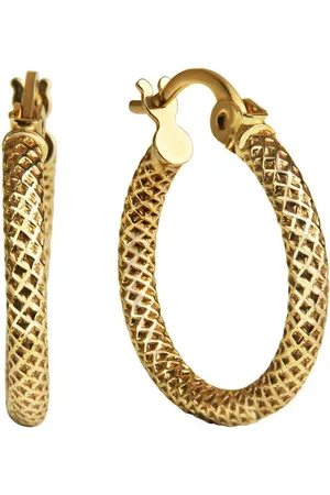 CELESTA Paar Creolen 375 Gold strukturiert