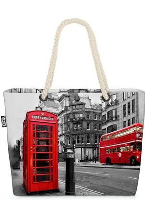 Void Strandtasche (1-tlg), London Vintage Bus Telefon london bus telefon London tower bridge cit - Verkäufer: style3