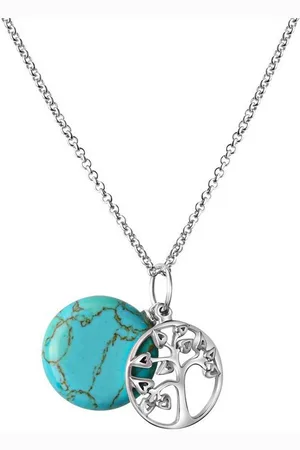 vivance collection Kette mit Anhänger 925/- Sterling Silber rhodiniert mit 1 Türkis