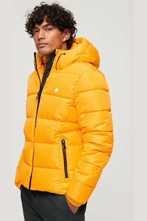 Superdry Steppjacke HOODED SPORTS PUFFR JACKET mit kontrastfarbener Stickerei