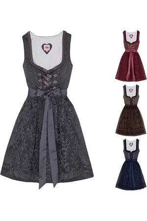SPIETH & WENSKY Dirndl Bea Dirndl Dirndl Bea 2-teiliges Midi-Dirndl Kleid Dirndl Trachtenkleid kurz - Verkäufer: German Wear