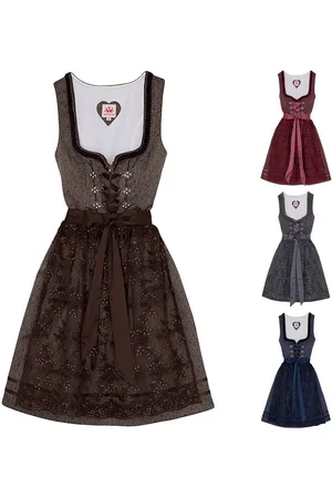 SPIETH & WENSKY Dirndl Bea Dirndl Dirndl Bea 2-teiliges Midi-Dirndl Kleid Dirndl Trachtenkleid kurz - Verkäufer: German Wear