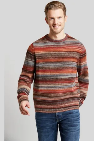 Bugatti Rundhalspullover mit Multicolor-Farbverlauf