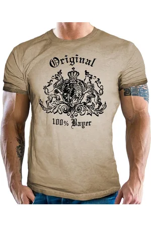 LOBO NEGRO Trachtenshirt für Bayern Trachten Fans im Washed Sand Used Look: 100% Bayer - Verkäufer: RAHMENLOS®
