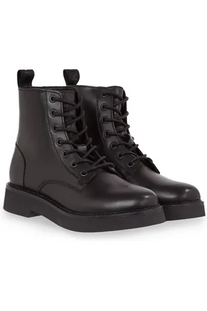 Tommy Hilfiger TJW LACE UP FLAT BOOT Schnürboots mit Logo an der Anziehlasche