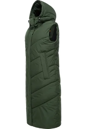 Ragwear Steppweste Suminka Vest Wasserdichte, lange Damen Winterweste