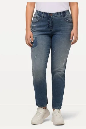 Ulla Popken Regular-fit-Jeans Boyfriend-Jeans Destroy-Effekte weites Bein - Verkäufer: Popken Fashion Group