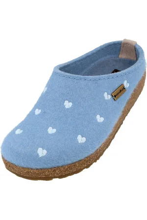 Haflinger Grizzly Cuoricino Filzclog aus reinem Wollfilz Unisex Herzmotiv Hausschuh - Verkäufer: Natural Slipper