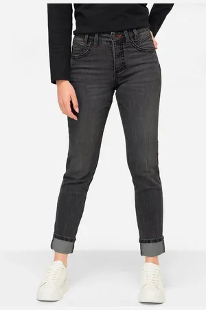 Laurasøn Röhrenjeans Slim-Jeans schmale Passform 5-Pocket Saum-Umschlag - Verkäufer: Popken Fashion Group