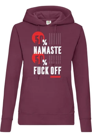 Youth Designz Kapuzenpullover "50% Namaste / 50% F**k Off" Damen Hoodie Pullover mit trendigem Frontprint - Verkäufer: EmDa Trading GmbH