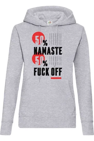 Youth Designz Kapuzenpullover "50% Namaste / 50% F**k Off" Damen Hoodie Pullover mit trendigem Frontprint - Verkäufer: EmDa Trading GmbH