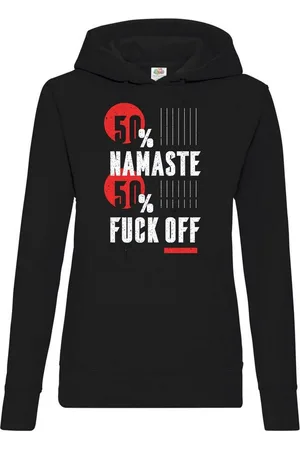 Youth Designz Kapuzenpullover "50% Namaste / 50% F**k Off" Damen Hoodie Pullover mit trendigem Frontprint - Verkäufer: EmDa Trading GmbH
