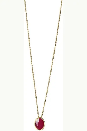 vivance collection Kette mit Anhänger 585/- Gelbgold glanz oval Rubin