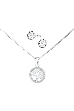 ALEXANDER YORK Schmuckset TREE OF LIFE Zirkonia weiß, Ohrstecker, 4-tlg., 925 Sterling Silber - Verkäufer: