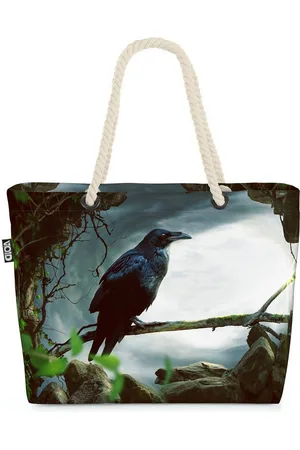 Void Strandtasche (1-tlg), Rabe Wald Nest Höhle Halloween Tier Vogel Krabbat Mythologie Zauberer - Verkäufer: style3