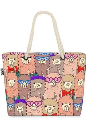 Void Strandtasche (1-tlg), Lamas Comic Liebe Tiere Schaf Kinder Zeichentrick Wolle Hof Streichel - Verkäufer: style3