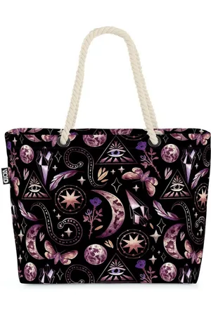 Void Strandtasche (1-tlg), Mysthisches Auge Motte Sterne Horoskop Mond Zukunft Blumen Astrologie - Verkäufer: style3