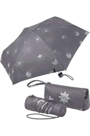 ESPRIT Stockregenschirm Mini-Schirm im praktischen, kleinen Täschchen, Bits and Stars - silber-metallic - Verkäufer: RS-Versand