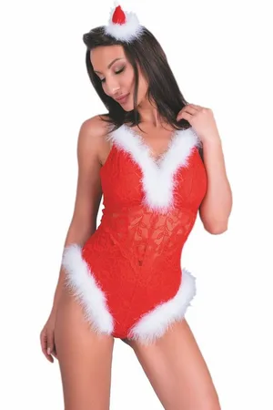 LivCo Corsetti Body Body in für Weihnachten mit weißem Plüsch - Verkäufer: Andalous Dessous