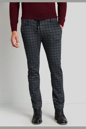 Bugatti Chinohose mit mehrfarbigen Karo-Prints