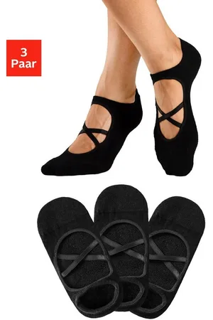 Lascana Füßlinge (Packung, 3-Paar) mit elegant überkreuzten Laschen