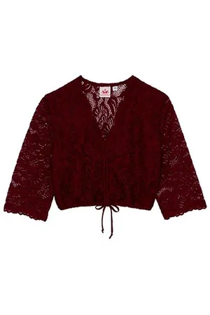 SPIETH & WENSKY Dirndlbluse Ansbach-Dirndlbluse 1/2 Arm dunklerot - Verkäufer: Trachtendreams