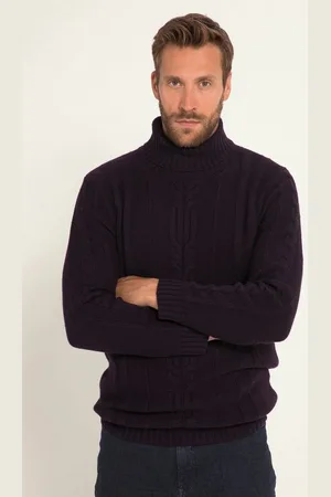 JP 1880 Rundhalspullover Rollkragenpullover Wollmix vorne Zopfmuster - Verkäufer: Popken Fashion Group