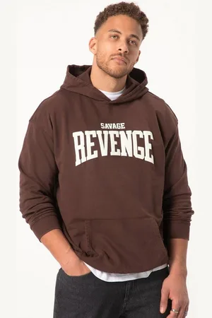 STHUGE Sweatshirt Hoodie oversized acid washed Brustprint - Verkäufer: Popken Fashion Group
