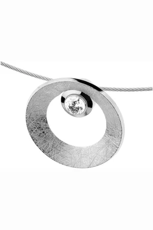 ERNSTES Kettenanhänger Anhänger matt, gekratzt, poliert, mit Zirkonia, Ø 17 mm - Verkäufer: Schmuck-Uhren-Trends