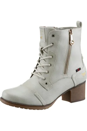 Mustang Schnürstiefelette Stiefelette, Herbstschuh mit Zierreißverschluss außen