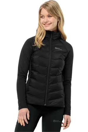 Jack Wolfskin Fleecejacke TASMAN DOWN HYBRID W wärmende Hybrid-Kapuzenjacke für jeden Trail