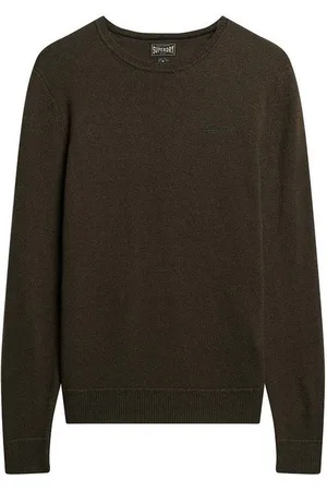 Superdry Sweater Herren Pullover ESSENTIAL SLIM FIT CREW JUMPER Spruce Green - Verkäufer: Fashioncode