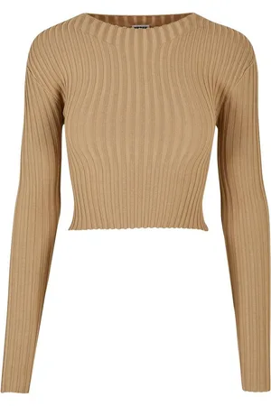 Urban classics Rundhalspullover Damen Ladies Short Rib Knit Twisted Back Sweater (1-tlg)