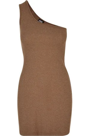 Urban classics Shirtkleid Damen Ladies Rib One Shoulder Dress (1-tlg)