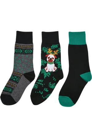 Urban classics Basicsocken Unisex Christmas Dog Socks Kids 3-Pack (1-Paar)