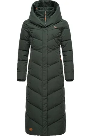 Ragwear Steppmantel Natalka Extralong Gesteppter Damen Mantel mit Kapuze