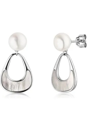 Materia Paar Ohrstecker Damen Perlen Ohrringe mit Perlmutt Anhänger SO-295, 925 Sterling Silber, rhodiniert - Verkäufer: Schmuck