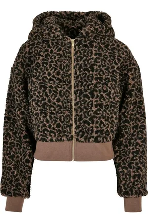 Urban classics Allwetterjacke Damen Ladies Short Oversized AOP Sherpa Jacket (1-St)