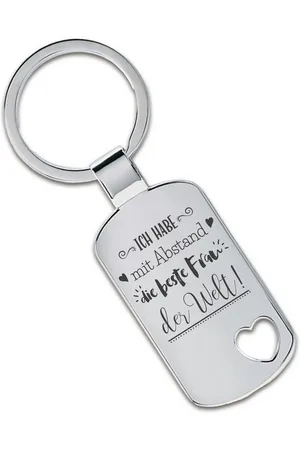 Lieblingsmensch Schlüsselanhänger Ich habe die beste Frau - ein tolles Geschenk und Glücksbringer (Schlüsselanhänger mit Gravur, inklusive Schlüsselring), Robuste und filigrane Lasergravur - Verkäufer: